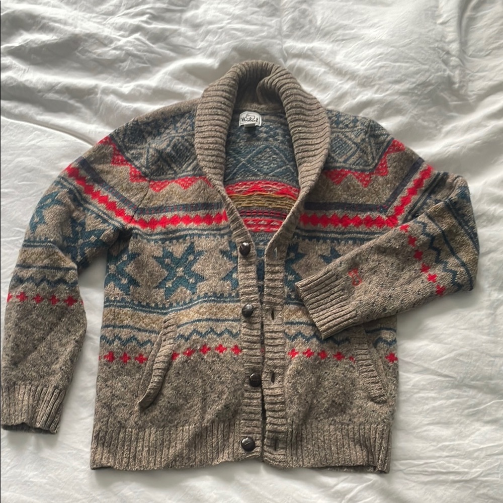 Woolrich Men's Brown and Red Sweater